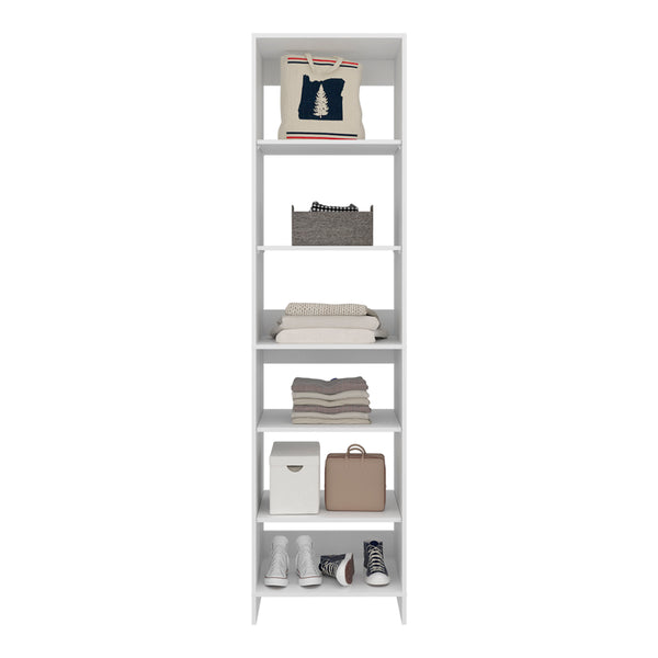 English Elm Maplewood Slim Open Wardrobe with Dual Chrome Rods for Small Bedroom Storage B092P474470