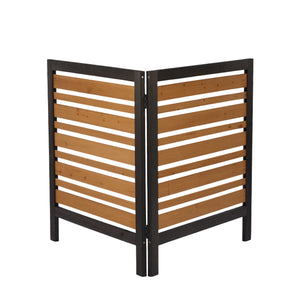 English Elm 2-panel Outdoor Wood Privacy Screen Slatted Fence for Ac Units and Patio Areas W2640P290610