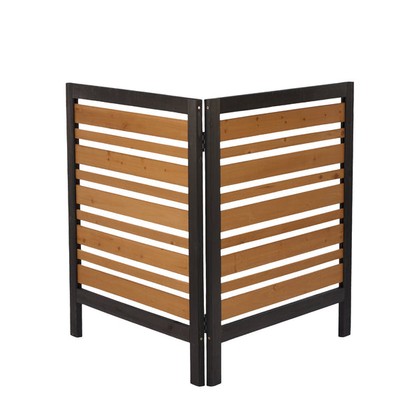 English Elm 2-panel Outdoor Wood Privacy Screen Slatted Fence for Ac Units and Patio Areas W2640P290610