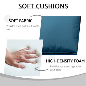 English Elm Patio Rattan Outdoor Sectional Set with 3-Seat Sofa, 2 Chairs & 2 Ottomans Cushioned Comfort Brown Grey,Peacock Blue W1710S00257