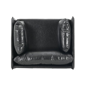 English Elm Christopher Knight Home® - 39" Vintage Black Faux Leather Lounge Chair - Stylish Comfort With Durable Build For Any Space N767P208310K