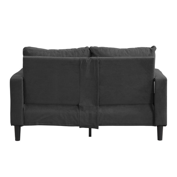 English Elm 57 High-Resilience Loveseat Sofa with Sturdy Wooden Frame, Corduroy Upholstery, Space-Saving Two-Seater Comfort Dark Gray 32.09 L x 25.98 W x 15.55 H W2297P264503