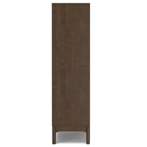 English Elm Harper Mid-Century 5-Shelf Bookcase in Walnut Brown – Solid Rubberwood, 4 Adjustable Shelves, 66" B136P238604