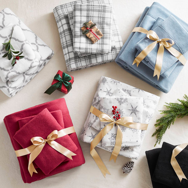 JLA Home True North by Sleep Philosophy - Sheet Micro Fleece Sheet Set — Ultra-Soft, OEKO-TEX Certified, Breathable Warmth, Pill-Resistant Comfort Blue PC20-010