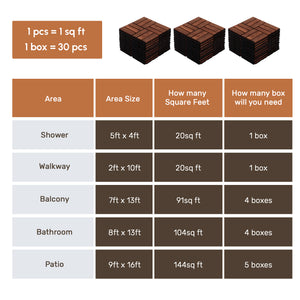 English Elm Acacia Wood Interlocking Deck Tiles, 30 Pcs 12" X 12" Durable Outdoor Flooring For Patios & Pools W2391P272587