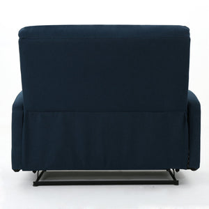 English Elm Christopher Knight Home® - Reclining Loveseat with Push-Back Recline, Plush Tufted Fabric Sofa, Compact Wall-Hugger Design Navy Blue 61372.00