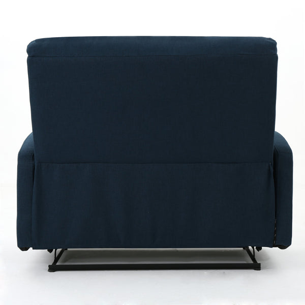 English Elm Christopher Knight Home® - Reclining Loveseat with Push-Back Recline, Plush Tufted Fabric Sofa, Compact Wall-Hugger Design Navy Blue 61372.00