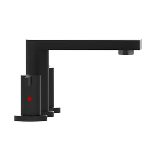 English Elm Bathroom Sink Faucet Two Handle Widespread Matte Black Finish with Supply Lines B2724P501258