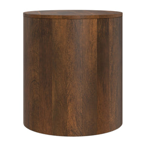 English Elm Millbury Solid Mango Wood Side Table Walnut Finish Farmhouse Accent for Any Room B136P419856