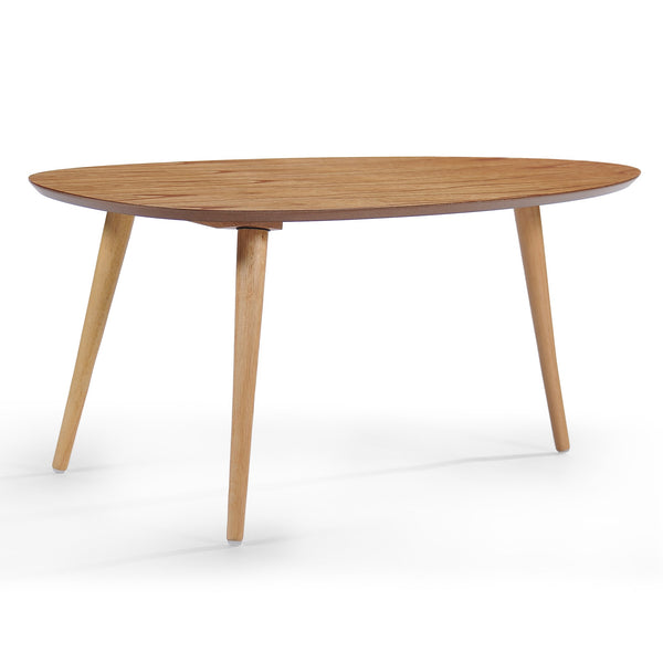 English Elm Christopher Knight Home® - Coffee Table - Elegant Mid-Century Modern Oval Design, Natural Wood Finish, Tripod Legs For Stability N771P256402K