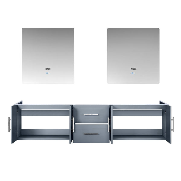 English Elm Dark Grey Double Bath Vanity Set With 30 In. Led Mirrors - Modern Design, Ample Storage & Easy Install B2731S00553