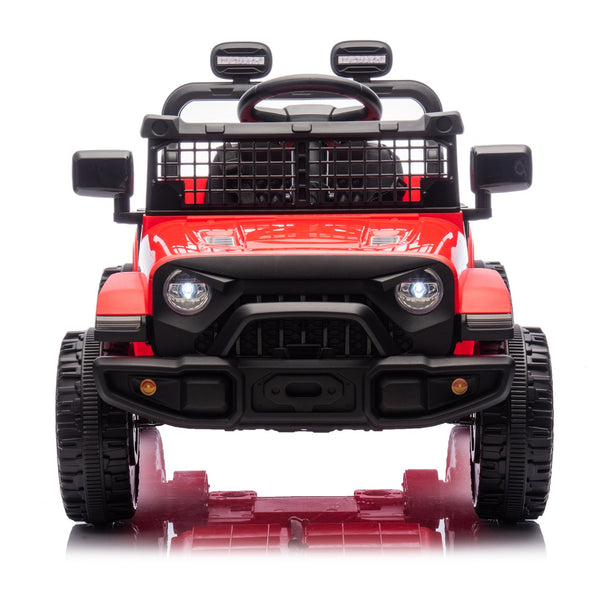 English Elm 24v Kids Ride on Car with Parental Remote Four Wheel Suspension Led Lights Bluetooth Red W1578P235082