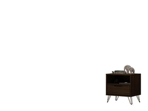 English Elm Rockefeller 20" Nightstand In Chestnut Brown - Modern Compact Design With Drawer & Open Shelf Storage B365P398154-GIGA