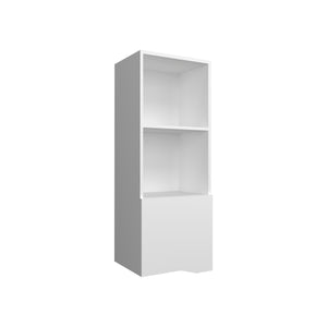 English Elm Obregon Tall 43" One-Door Wall Cabinet with Two Open Shelves — Space-Saving Medicine Storage Solution White 44 L x 16 W x 3 H B070P234340