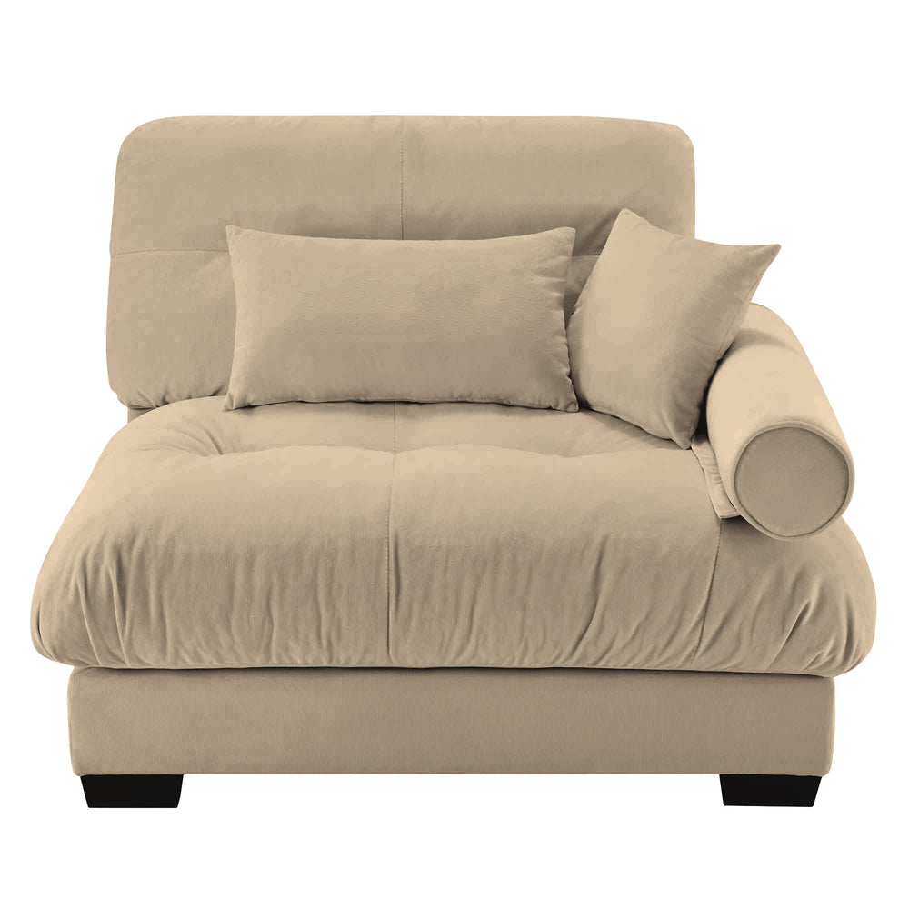 English Elm Milano Velvet Sectional Sofa Cloud Cushions Bolster Armrests Vintage Glam Living Room W714P294516