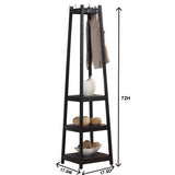 English Elm Vassen Coat Rack W/ 3-Tier Storage Shelves In Espresso Finish