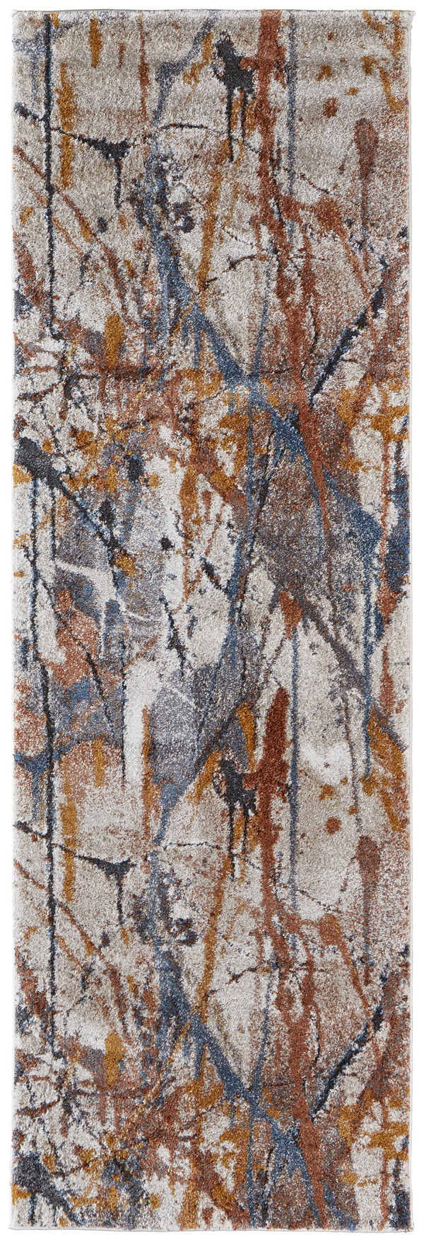 Feizy Rugs Gilmore Vibrant Abstract Area Rug Collection - Elevate Your Space With Modern Geometric Design Blue,Orange,Gray Polypropylene Gil39mpfblumlti6a