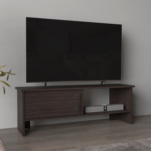 English Elm Tv Stand In Dark Oak With 1 Door & 1 Open Shelf - Modern Design For Organized Living Spaces B097P296875-GIGA
