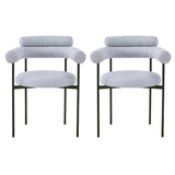 Christopher Knight Home® - Noble House - - Upholstered Armchair Dining Chairs With Metal Legs (Set Of 2),Grey