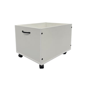 English Elm White Sleek Toy Box Set of 2 with Wheels and Drawer Pulls — Modern Mobile Pine Storage for Kids Rooms B062P209326