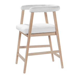 English Elm 24.5'' Seat Height Padded Counter Stools Curved Back Set of 2 for Kitchen Island Natural N780P354190N
