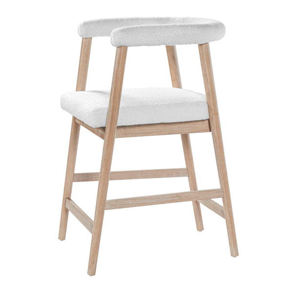 English Elm 24.5'' Seat Height Padded Counter Stools Curved Back Set of 2 for Kitchen Island Natural N780P354190N