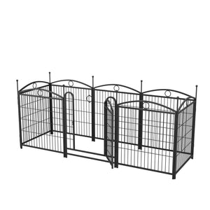 English Elm Dog Playpen 8 Panel Heavy Duty Iron Pet Fence Foldable Indoor Outdoor Exercise Pen Black W368P234000