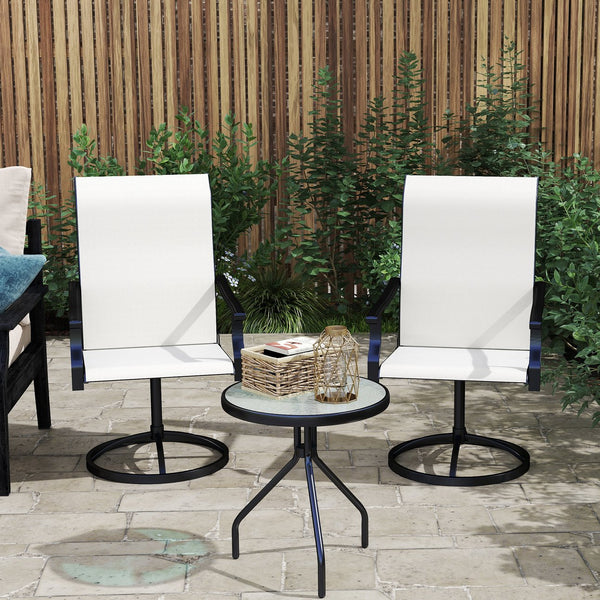 English Elm Outsunny Swivel Patio Dining Chairs Set of 2 with Breathable Mesh and Steel Frame W2225P485548