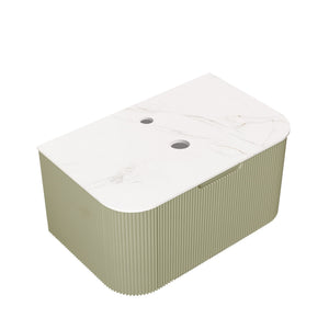 English Elm Lede Floating Bathroom Vanity Woodgrain Shelf with White Acrylic Vessel Basin Modern W2615P210282