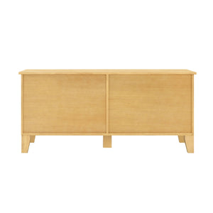 English Elm Lars Rubberwood Rattan Dog Crate Cabinet Stylish Pet Kennel for Living Room Natural N775P397560N