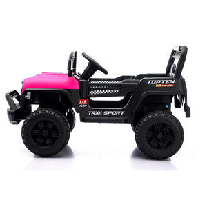 English Elm Ride on Electric Kids Car 12v Luxury Toy with Remote Control Swing and Led Lights Pink W1760P358703