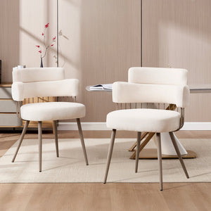 English Elm Upholstered Dining Chair Beige/Blue/Gray - Mid-Century & Industrial Style, Thick Padded Seat, 280lb Capacity, Quick 15-Min Assembly T3707P363111