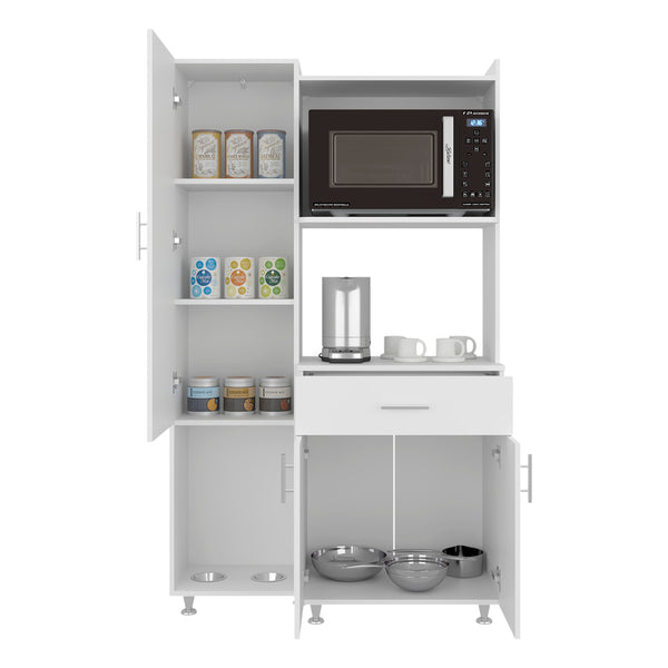 English Elm Cope Melamine Kitchen Pantry Cabinet with Two Doors and Drawer for Compact Storage B128P485389