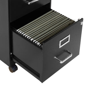 OSP Home Furnishings Metal File Cabinet Black