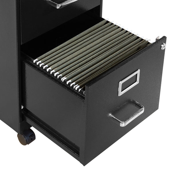 OSP Home Furnishings Metal File Cabinet Black