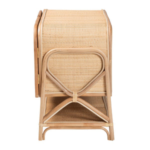 English Elm Bohemian Rattan Pole Two Door Storage Cabinet with Shelves for Coastal Living B2750P467738