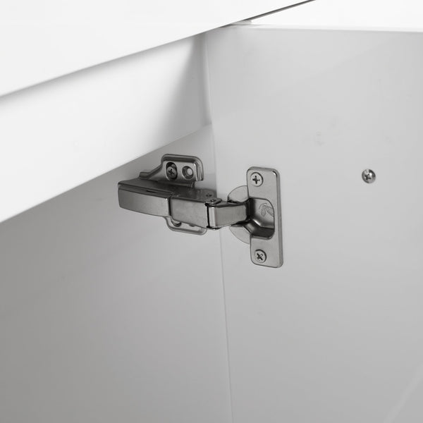 English Elm 60 Inch Wall-mounted Bathroom Vanity Cabinet with Soft-Close Doors, Eco Plywood, Scratch & Water-Resistant Finish Glossy White W999P208036