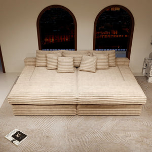 English Elm 118.1*66.9"Modular Sectional Sofa - Plush Corduroy, Fully Assembled, Reversible Chaise For Versatile Comfort W3819S00069