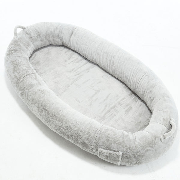 English Elm Human Dog Bed Oversized Memory Foam Floor Lounger with Plush Surface and Storage Pocket W2705P255385