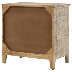 English Elm Kenzie Solid Mango Wood Cabinet with Carved Mandala Drawers in Whitewash Boho Finish B062P447820