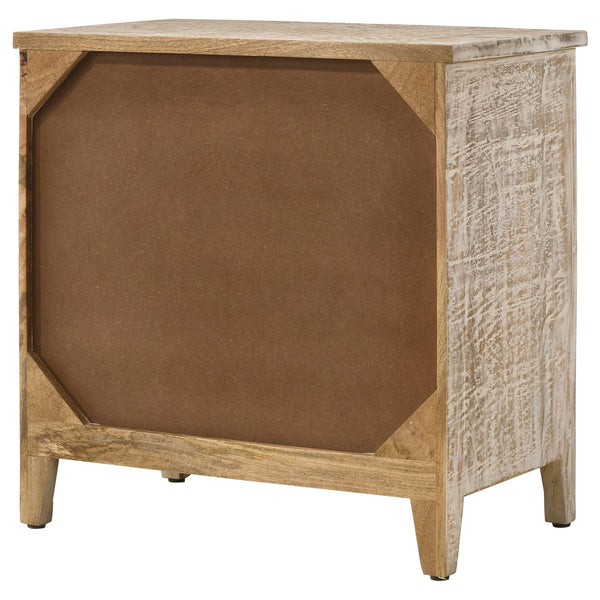 English Elm Kenzie Solid Mango Wood Cabinet with Carved Mandala Drawers in Whitewash Boho Finish B062P447820