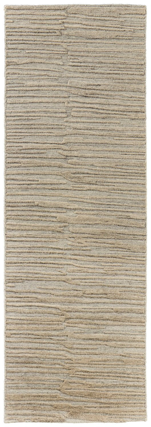 Feizy Rugs Braeside Hand Woven Viscose/Wool Abstract High-low Pile Rug - Sophisticated Style For Any Home Taupe,Gray Viscose,Wool T13t8005nat000i36