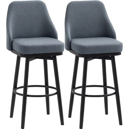 English Elm Nordic Swivel Barstools Set of 2 Foam Padded Counter Height Kitchen Island Seating T3971P428704