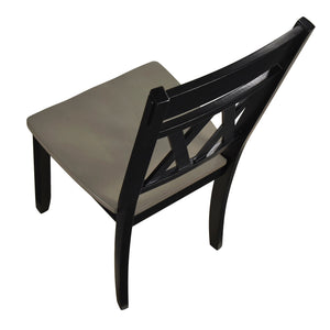 English Elm Modern Two-Tone Side Chairs Set of 2 Graywash Seat with Black Wood X-Back Farmhouse Dining Seating Antique Black 42 L x 20.5 W x 10.5 H B011P401428