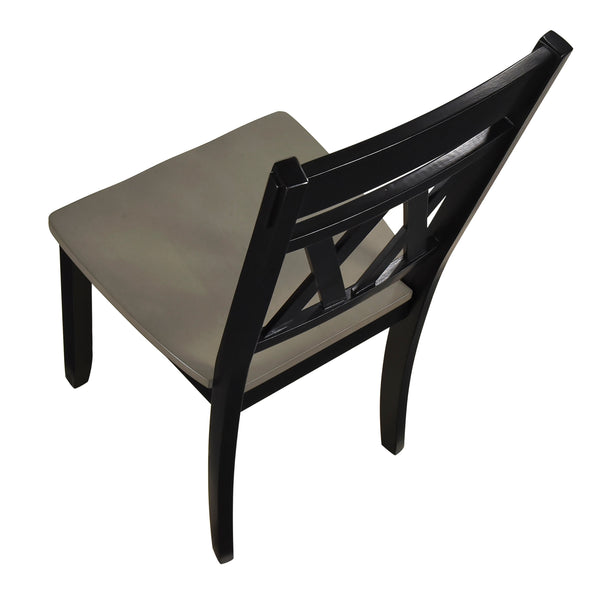 English Elm Modern Two-Tone Side Chairs Set of 2 Graywash Seat with Black Wood X-Back Farmhouse Dining Seating Antique Black 42 L x 20.5 W x 10.5 H B011P401428