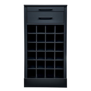 English Elm Black Walnut Modular Buffet Cabinet with Wine Storage Open Shelf and Drawer W331P410380
