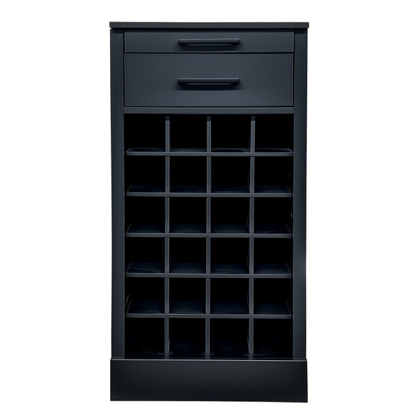 English Elm Black Walnut Modular Buffet Cabinet with Wine Storage Open Shelf and Drawer W331P410380