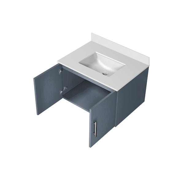 English Elm Dark Grey Bath Vanity 30" W x 22" D with Cultured Marble Top, Solid Wood, Soft-Close, Scratch-Resistant B2731P258577