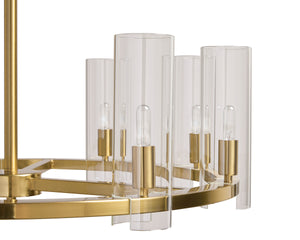 Sunpan Clarabelle Chandelier: Elevate Your Home Decor with Timeless Elegance and Stunning Glass Shades Small - 31W x 31D x 62H