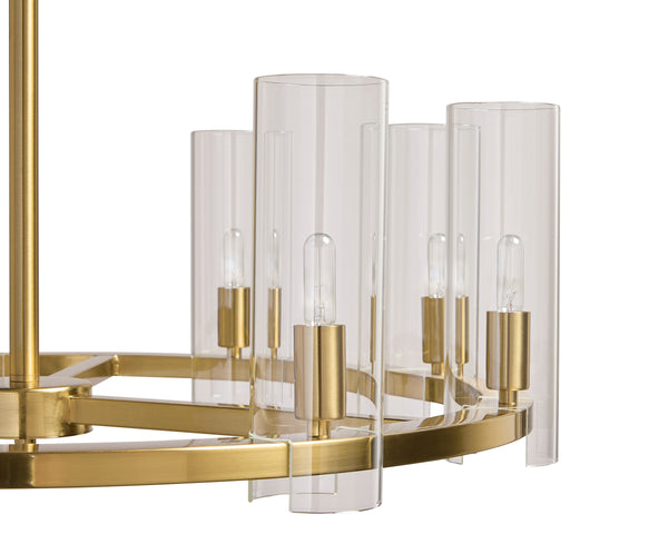 Sunpan Clarabelle Chandelier: Elevate Your Home Decor with Timeless Elegance and Stunning Glass Shades Small - 31W x 31D x 62H